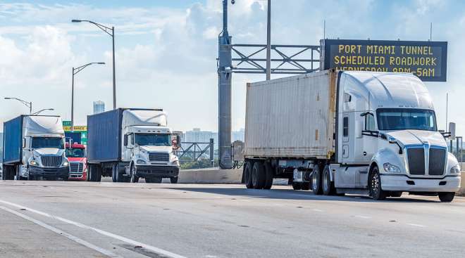 Truck on route